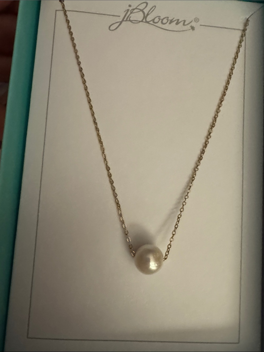 bloom Gretel Gold Chain Necklace with Single White Pearl Womens Fashion Jewelry